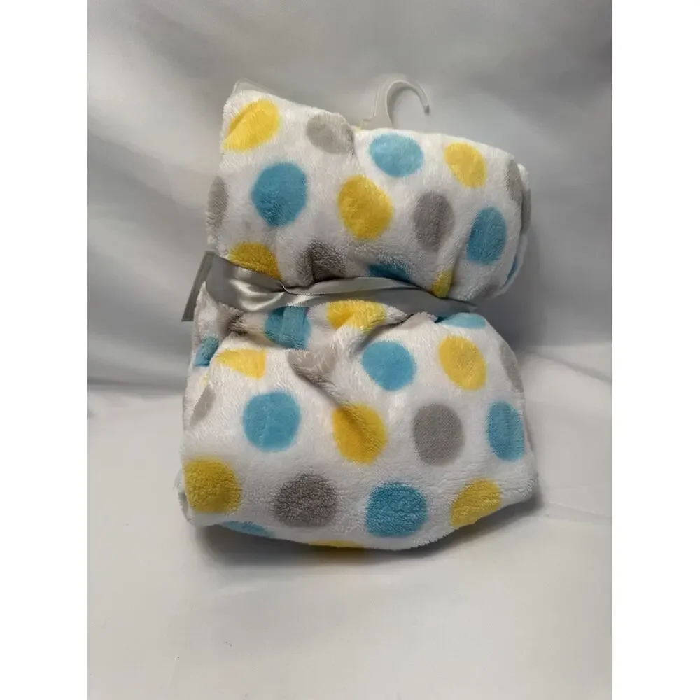 Baby Gear Lion Fleece Baby Blanket and Lovey Gift‎ Set Blue Yellow White New